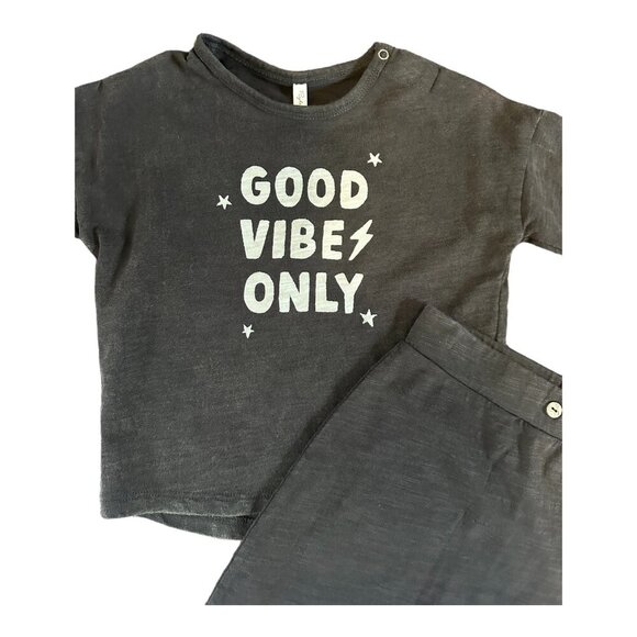 NWTS- Rylee + Cru/Good Vibes Only Brown Outfit/Pants and top, Sz 18-24 - Picture 5 of 5